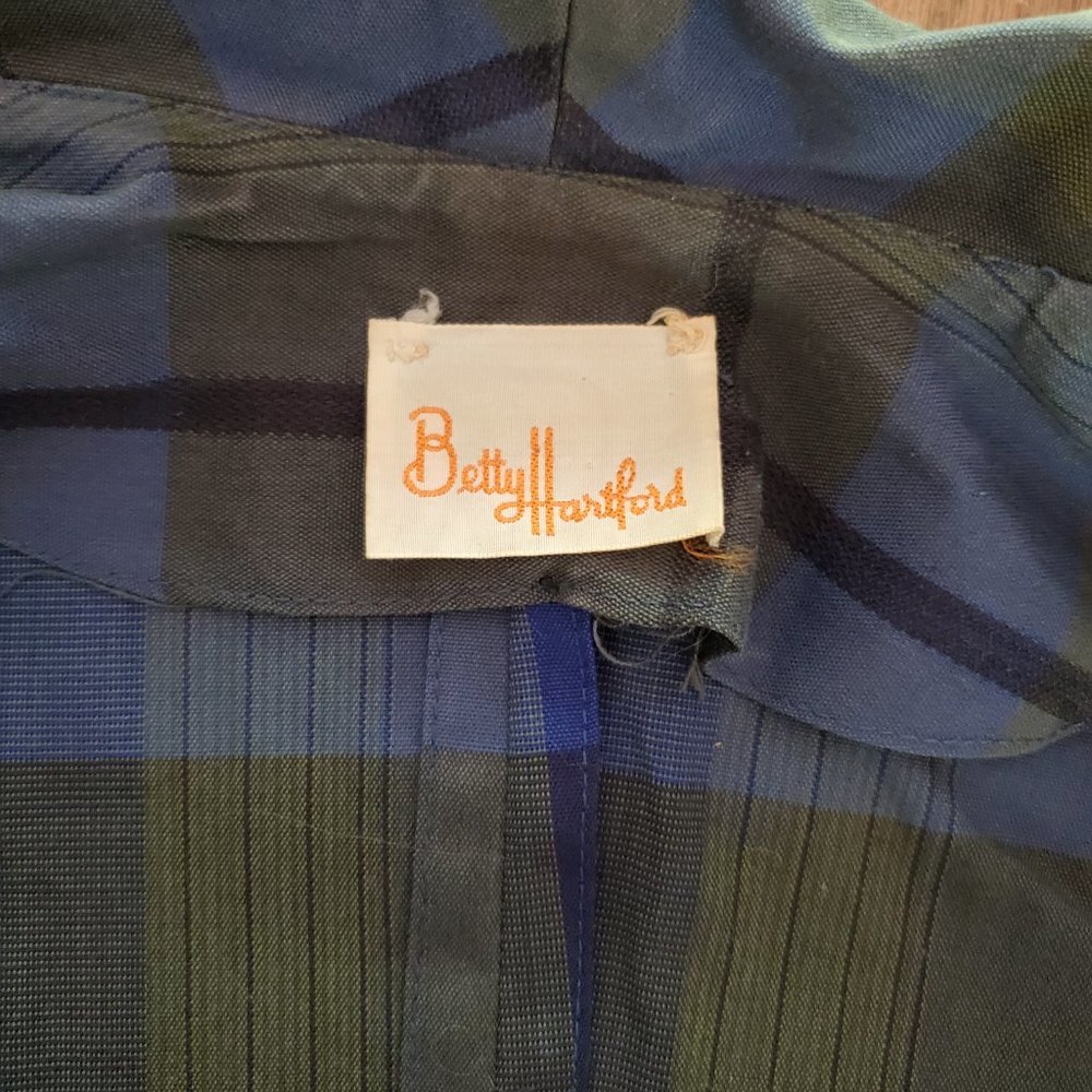 1950s Two Piece Vintage Plaid Wiggle Dress and Jacket, with Belt - Picture 5 of 5